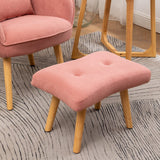 107cm Height Velvet Wingback Lounge Armchair and Footstool Wingback Chairs Living and Home 