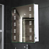 700x500MM LED Illuminated Mirror Cabinet with Shaver Socket&Demister Pad