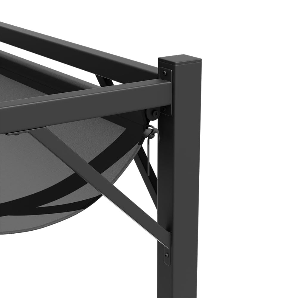 3x2.8x2.3m Dark Grey Pergola with Single-Sided Hollow Fence Living and Home 