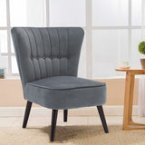 Modern Upholstered Velvet Chair with Oak Wood Legs Living and Home 