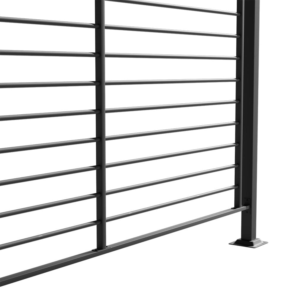 3x2.8x2.3m Dark Grey Pergola with Single-Sided Hollow Fence Living and Home 
