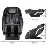 135.9cm D Real Relax Black Faux Leather Massage Chair with 6 Pre-Set Auto Modes Message Chairs Living and Home 