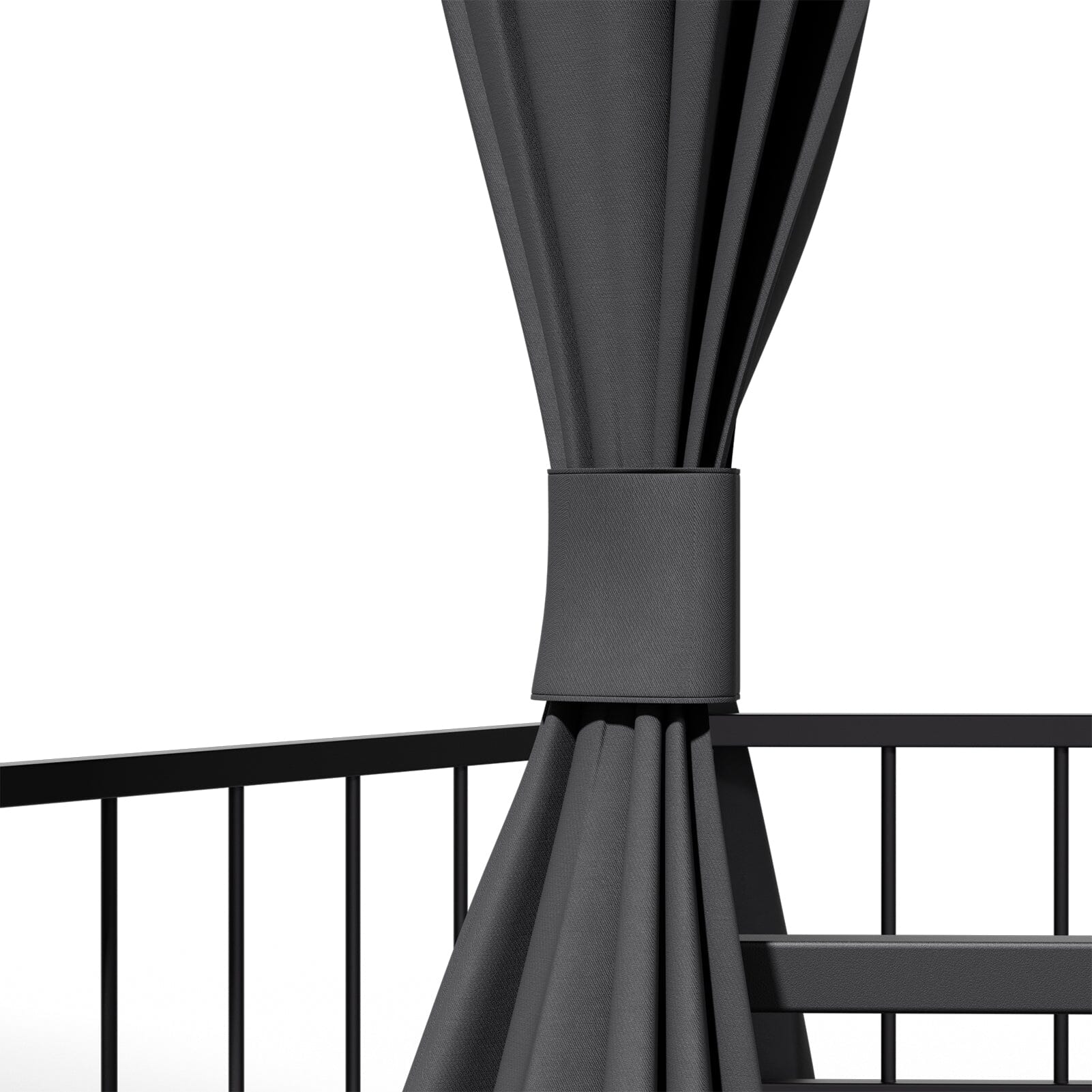 1.6x1.6x1.6m Dark Grey Hexagonal Shade Canopy with Fence Living and Home 