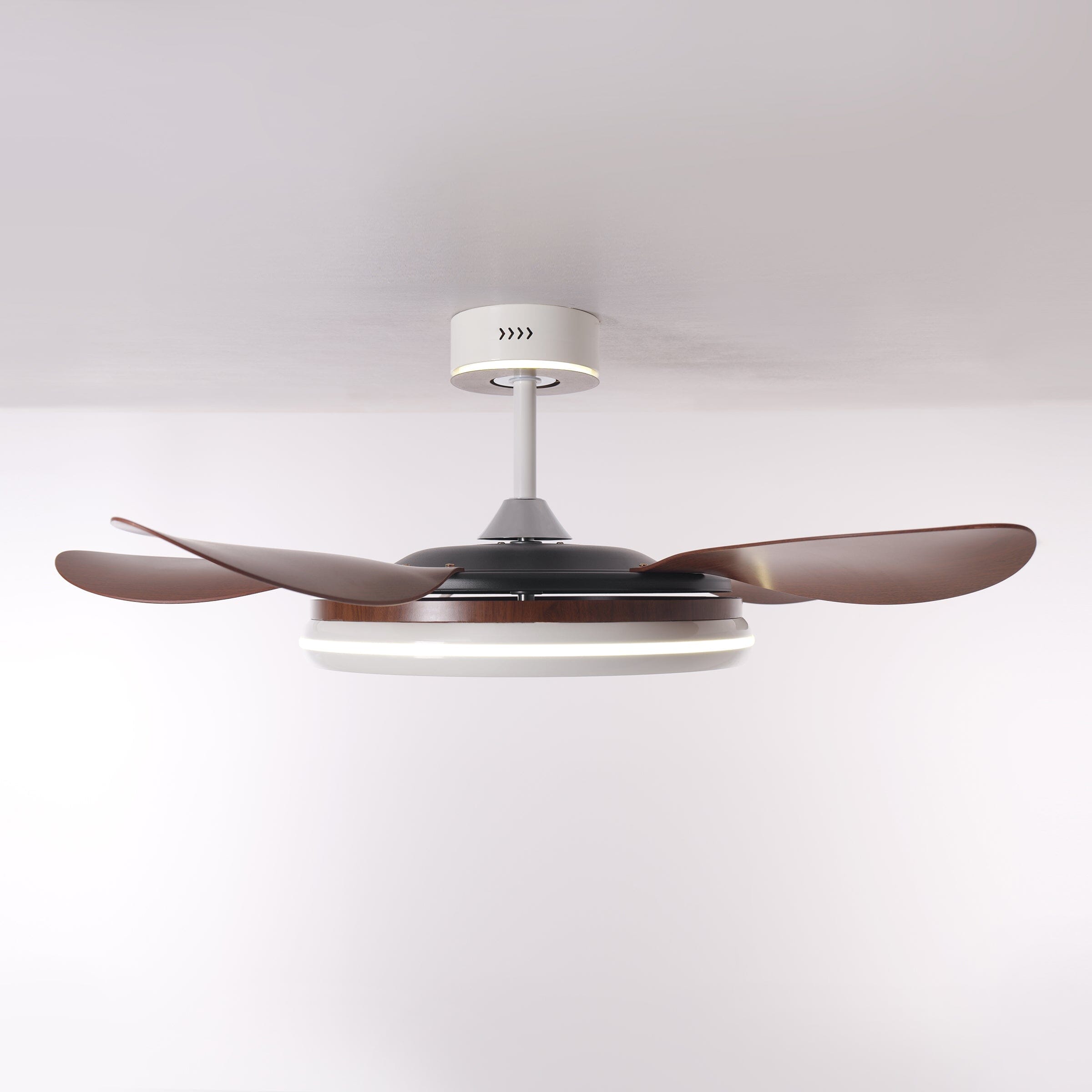 Walnut 48 Inch Reversible LED Ceiling Fan Light with Remote Lightsin UK 