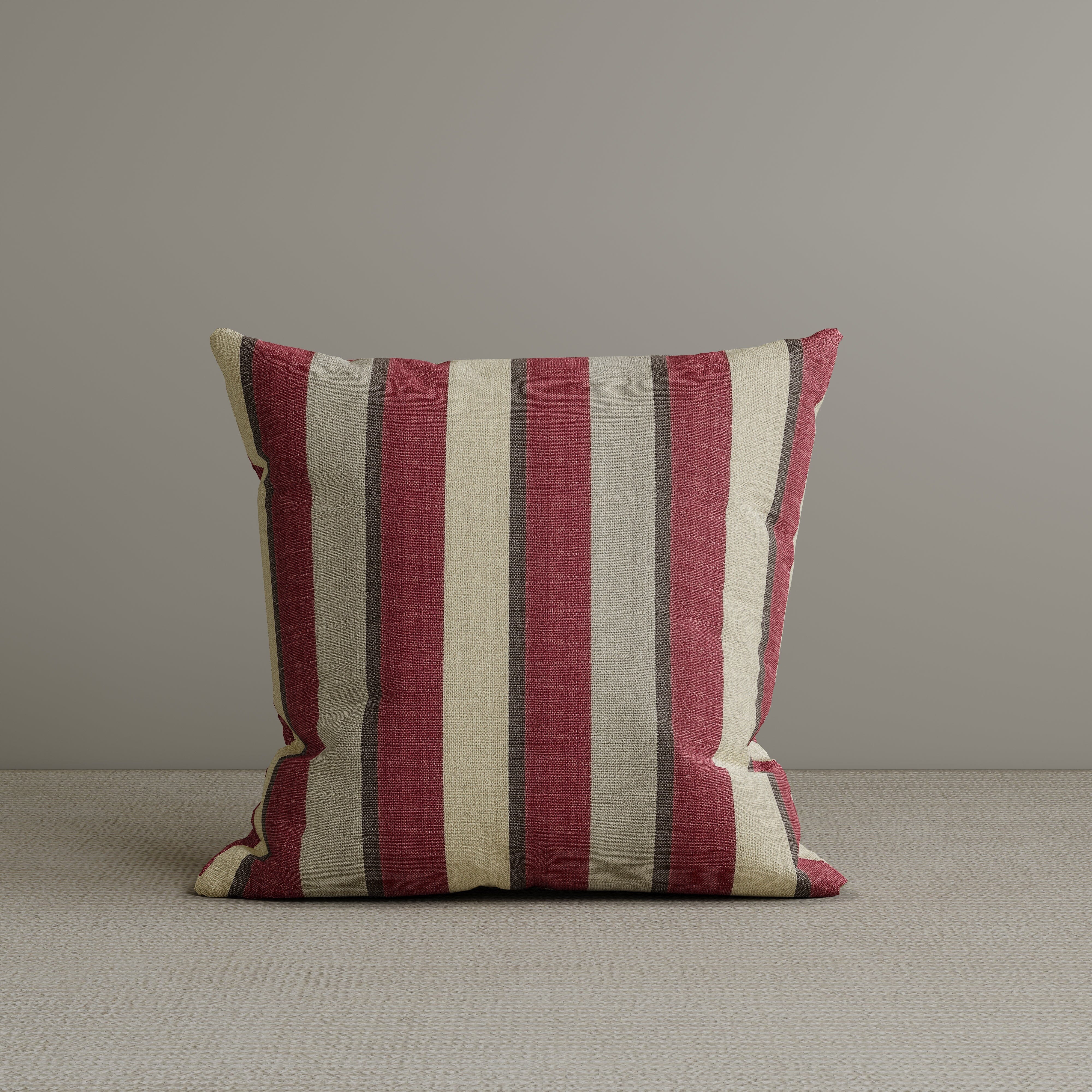 ‍Square Exclusive Design Cushion in Claret Red Striped Cotton Linen, 45*45CM (100% off) Cottonfy UK 1 PC 
