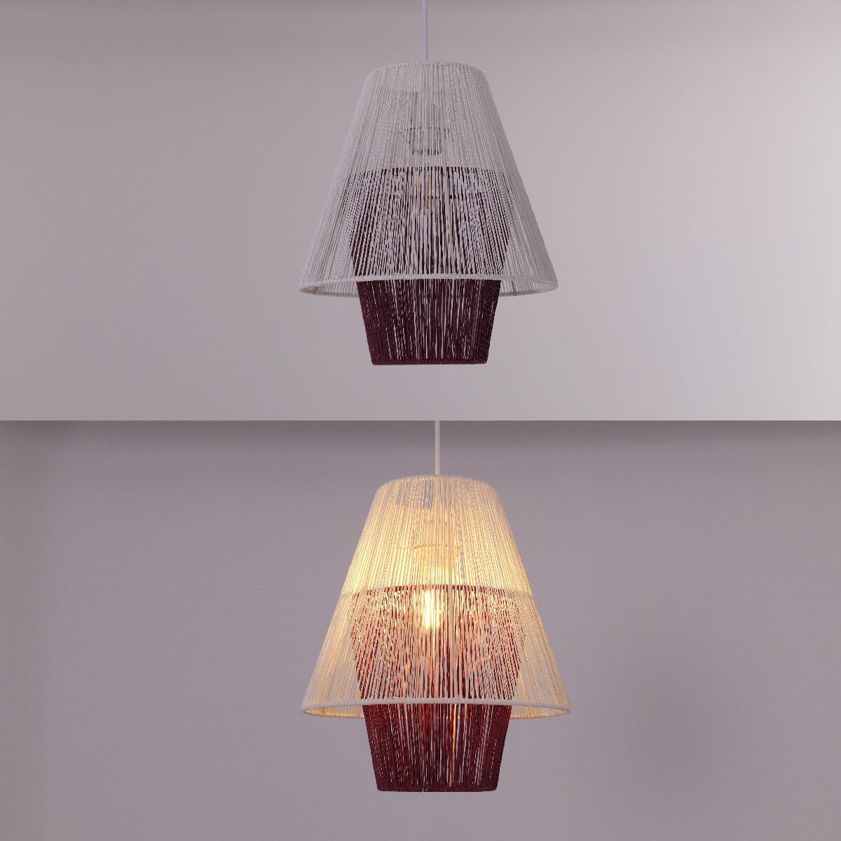 Lightsin Modern White Pendant Light with Purple Paper Rope Design Lightsin UK 