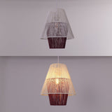 Lightsin Modern White Pendant Light with Purple Paper Rope Design Lightsin UK 