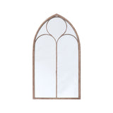 Distressed Gold Arched Window Wall Mirror with Iron Frame Wall Mirrors Living and Home 