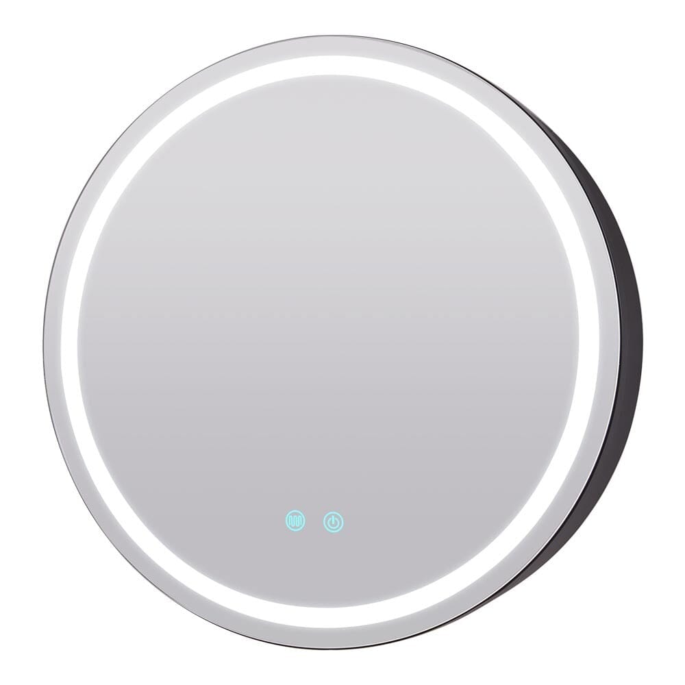 LED Dimmable Wall-Mounted Anti-fog Round Mirror Cabinet Bathroom Storage Decor Living and Home 