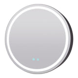 LED Dimmable Wall-Mounted Anti-fog Round Mirror Cabinet Bathroom Storage Decor Living and Home 