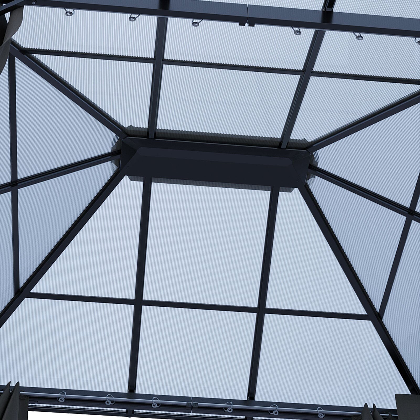 3*3*2.6m Dark Grey Single-roof Sunshade Canopy with Surrounding Fabric Living and Home 