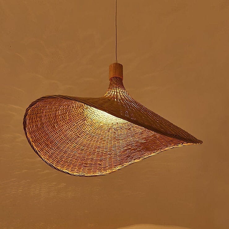 Vintage Straw Hat Rattan Woven Pendant Light for Living Room Lightsin UK 