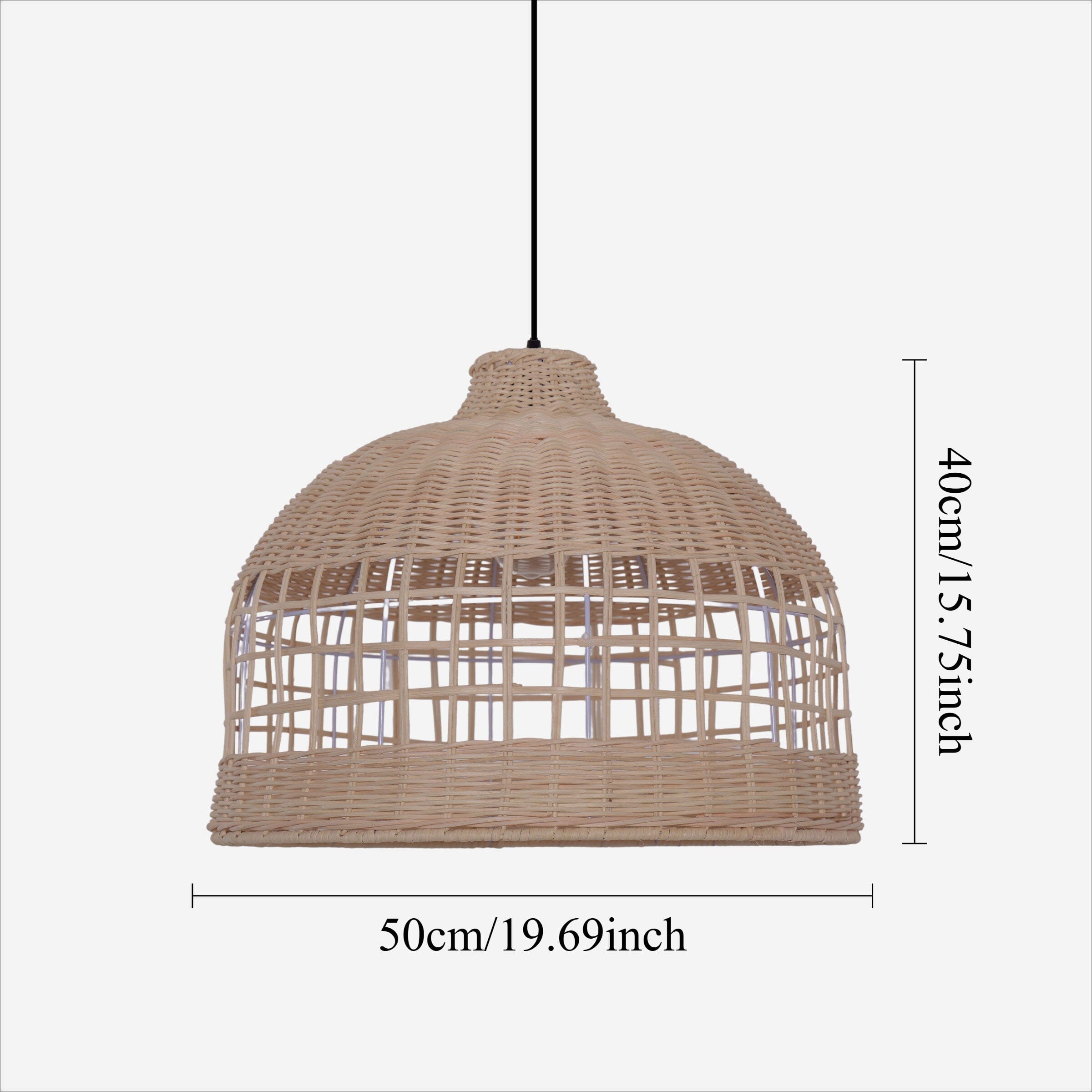 Lightsin Elegant Openwork Rattan Pendant Light with Lattice-Cut Design Lightsin UK 