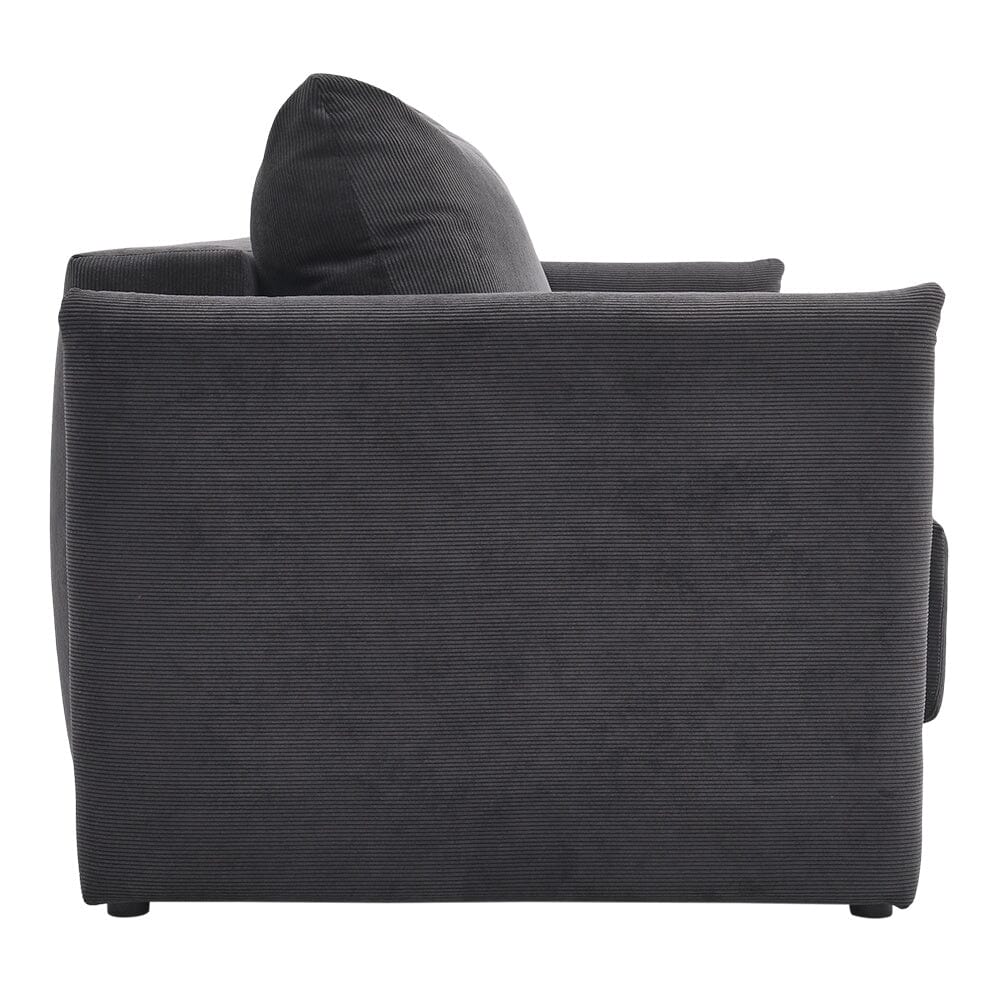 Grey 3-Seater Sleeper Sofa Bed polyester/corduroy Living and Home 