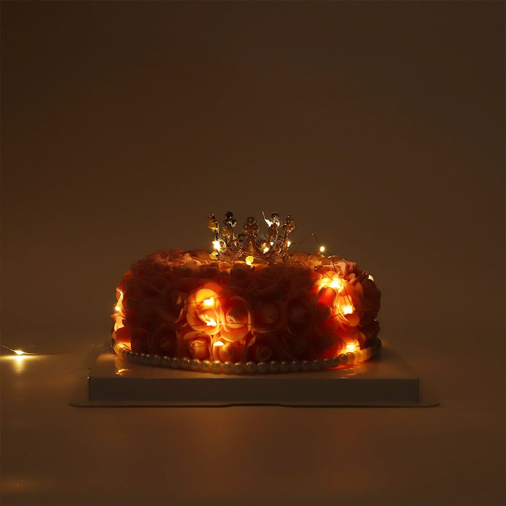 Simulation Foam Forever Rose Red Cake Gift Box with Warm Light Strip Living and Home 