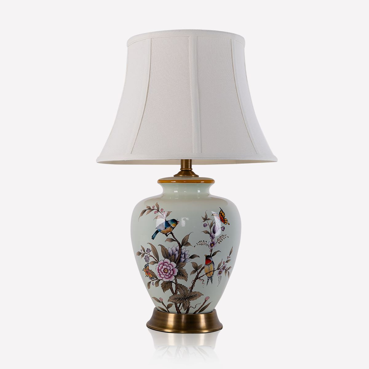 Lightsin Vintage Ceramic Floral Table Lamp with Copper Base for Bedside and Table Lighting Lightsin UK 