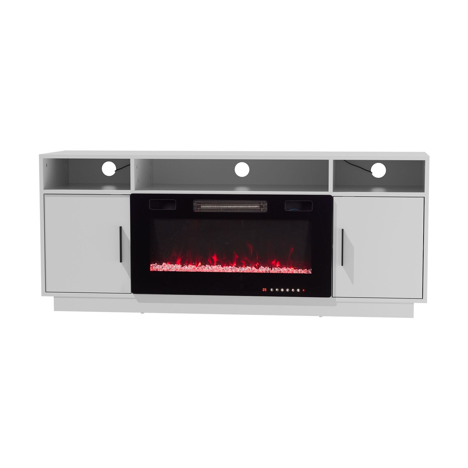 30Inch Electric Fireplace TV Stand | Large Media Cabinet with 24 Colour Options Living and Home 