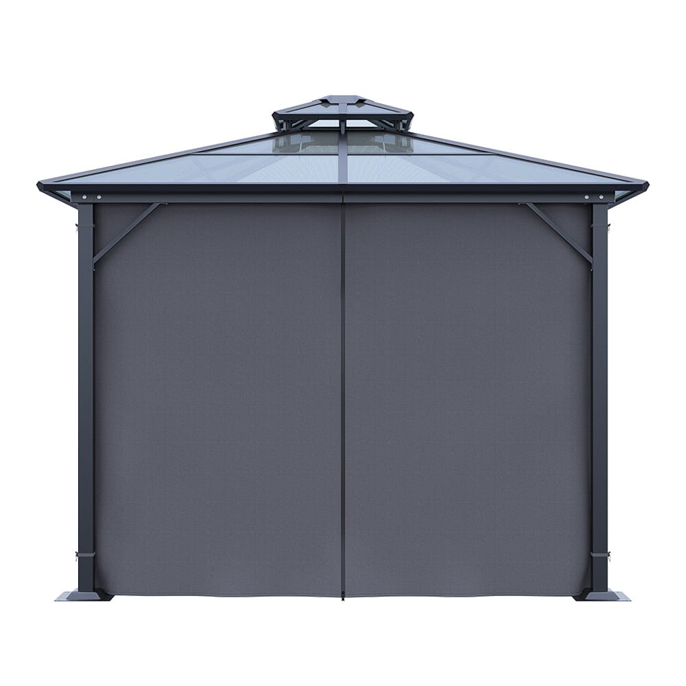 3*3*2.7m Half Iron Half Aluminium Double-top Sun Canopy with Surround Fabric Living and Home 