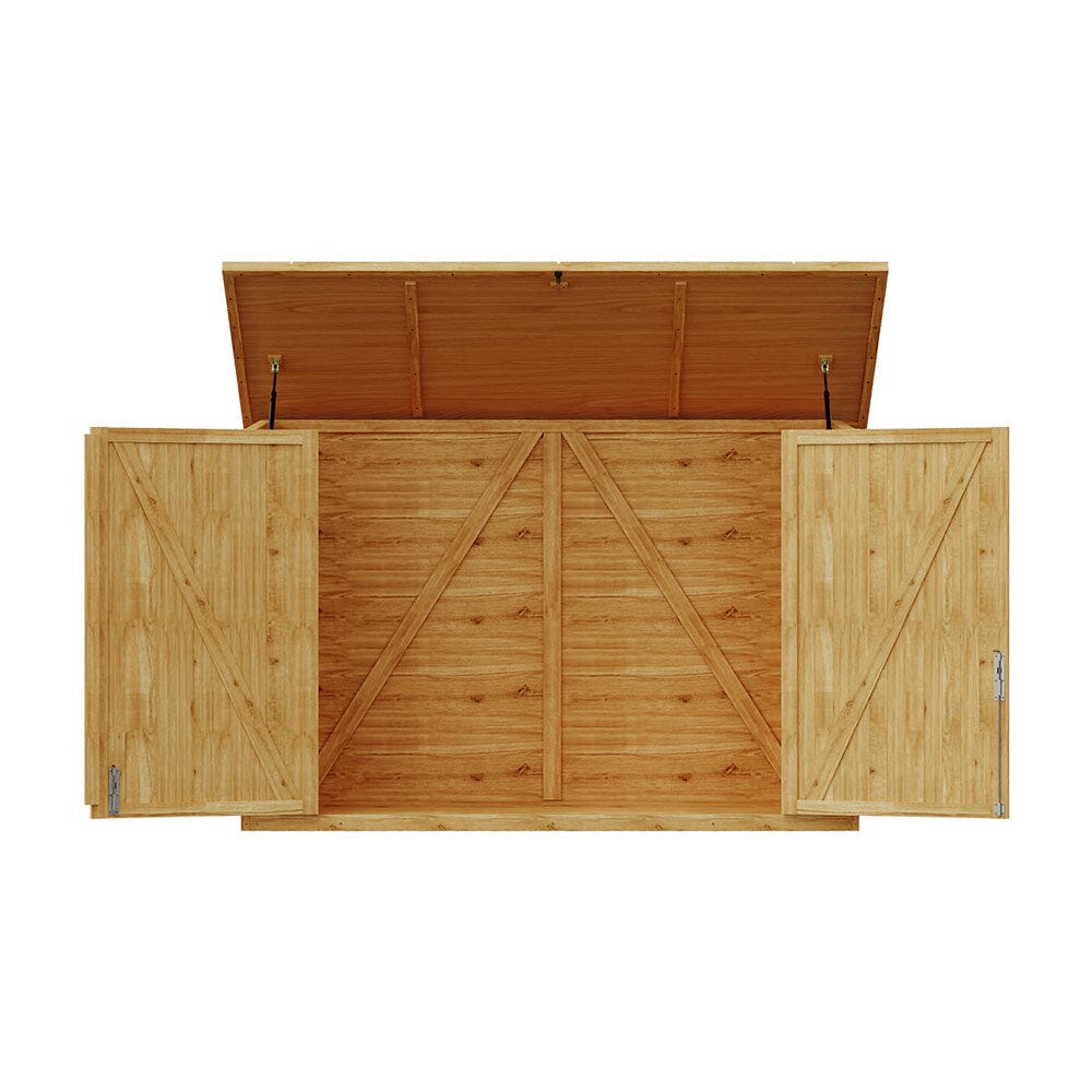 200.5x93x132cm / 220x103x133cm Wooden Bicycle Shed with Asphalt Roof and Steel Locking Door Living and Home 220*103*133cm 