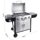 3/4/5-Burner Outdoor Gas Burner with Side Burner Gas Gill Living and Home 