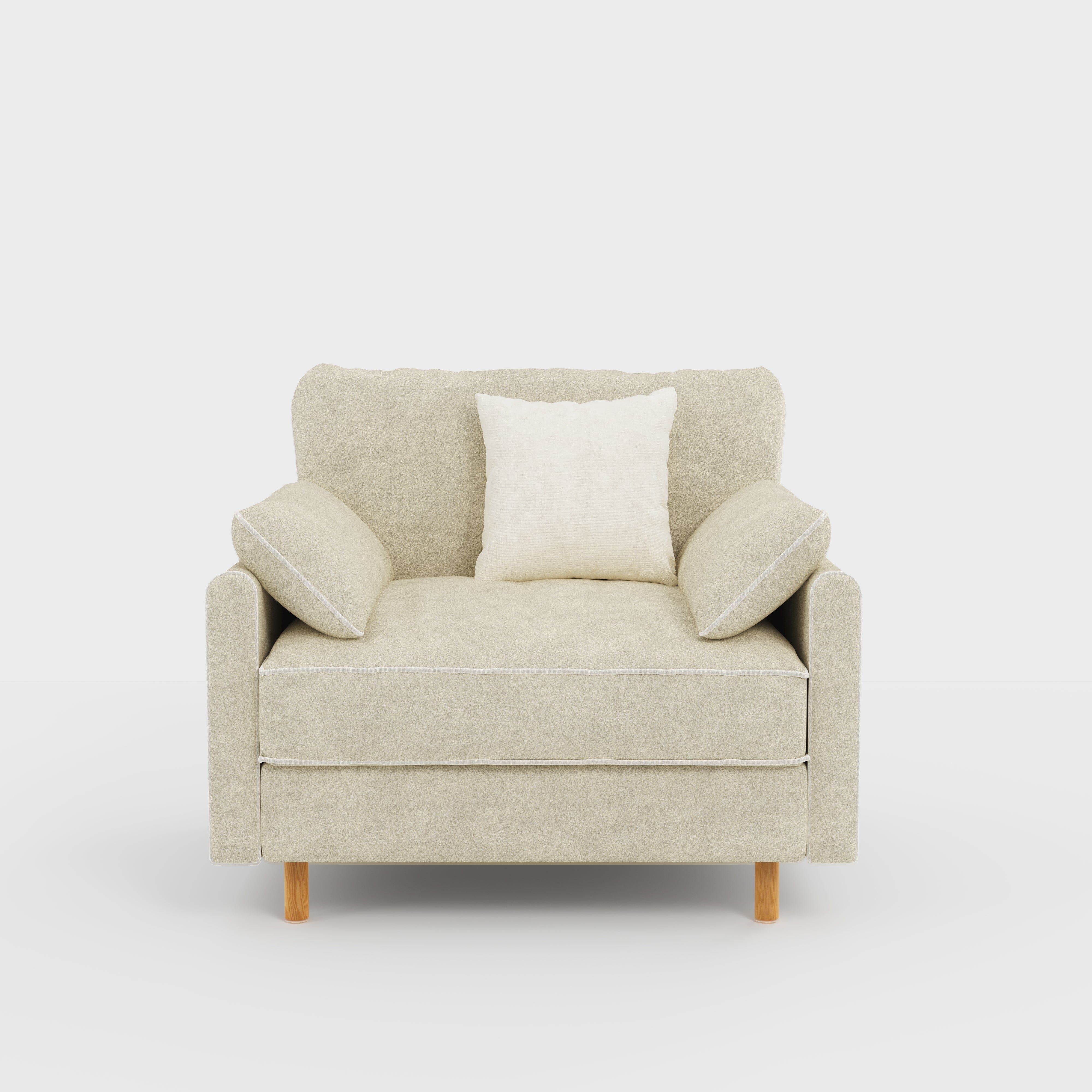 Cotton Linen Detachable Modular Sofa with Fringed Trim Cottonfy UK Single (without Fringed Trim) Oatmeal Pre-Order