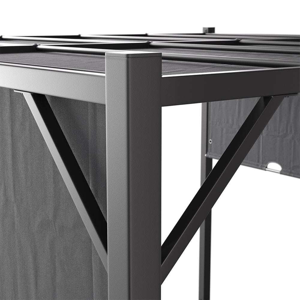Luxury Outdoor Steel Pergola with Retractable Canopy Living and Home 