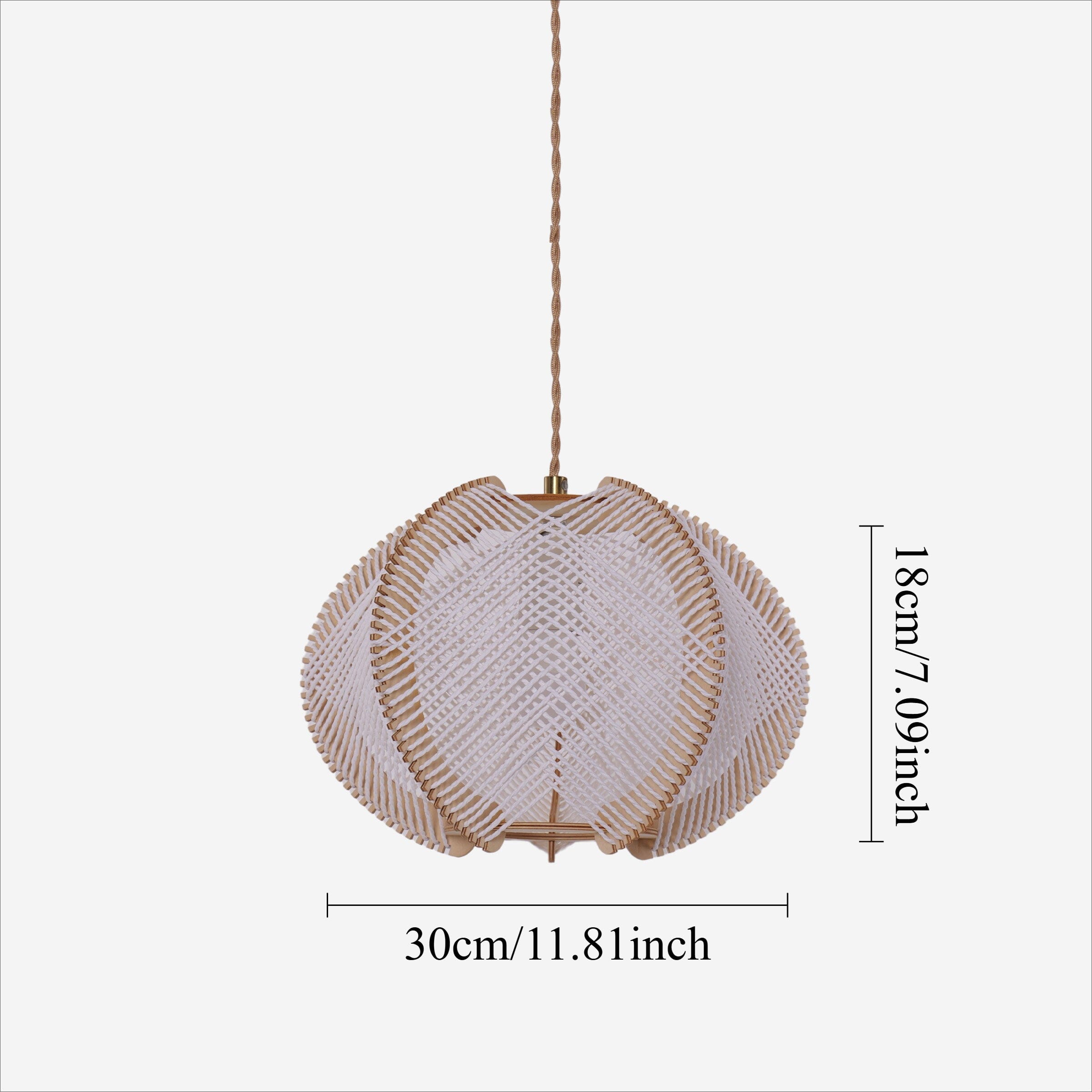 Lightsin Rustic Elegance with Paper Rope and Wood Pendant Light Lightsin UK 