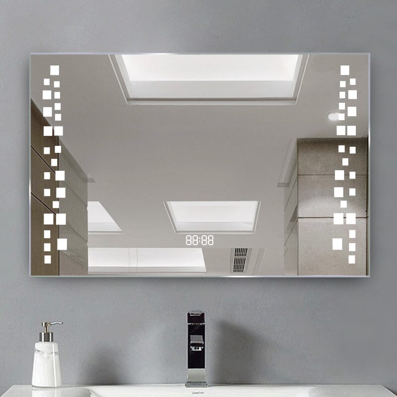 Modern FogFree LED Horizontal Bathroom Mirror, Surface Mount Living