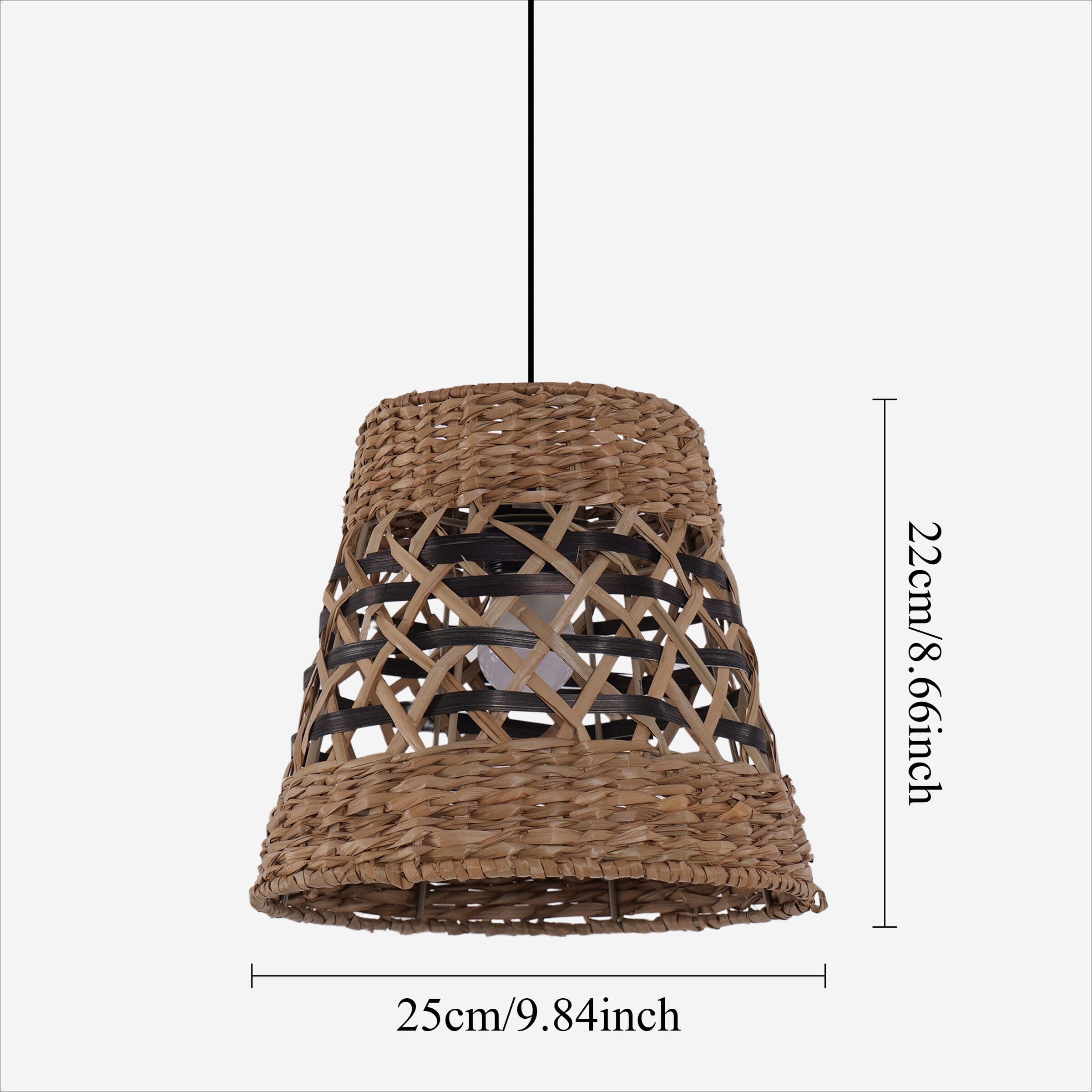Lightsin Handwoven Paper Rope Pendant Light Bohemian Rustic Charm Lightsin UK 