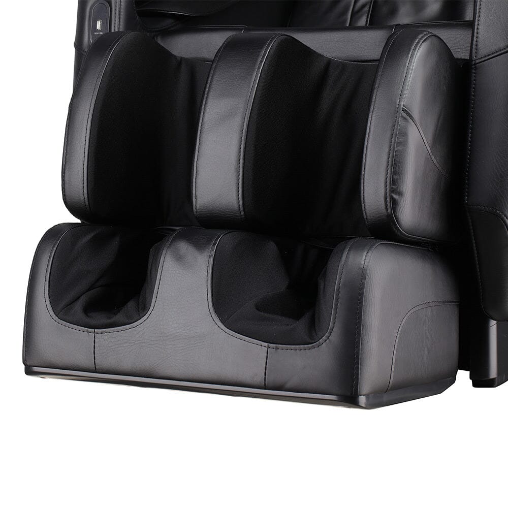 135.9cm D Real Relax Black Faux Leather Massage Chair with 6 Pre-Set Auto Modes Message Chairs Living and Home 