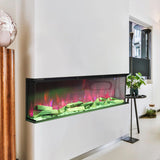 3-Sided Panoramic Smart Electric Fireplace with Customizable Flame & Heating Control Living and Home 