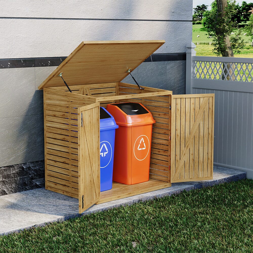 Wooden Bicycle Shed with Asphalt Roof and Steel Locking Door Living and Home 