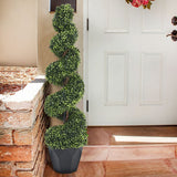 2 Pack Artificial Topiary Spiral Boxwood Tree Fake Plant Artificial Plants Living and Home 