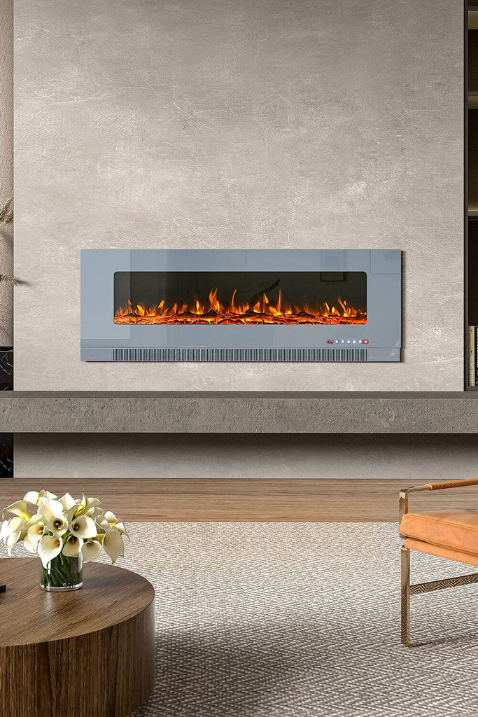 50/60 inch Electric Fireplace 5000 BTU Wall Mounted Fireplaces Heater