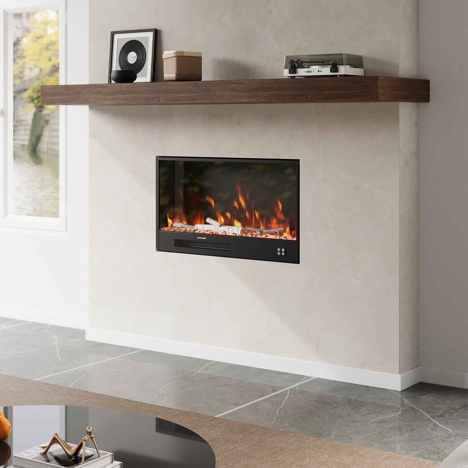 33/46/58inch WiFi Electric Fireplace with LED Display & Realistic Flame Effect Living and Home 33inch 