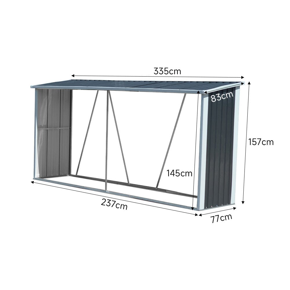 11ft Metal Garden Storage Shed for Firewood Tools Garden Sheds Living and Home 