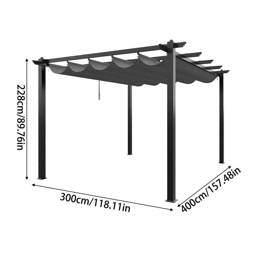3x3m/3x4m/4x4m All-Aluminum Flat Top Tarp Tent -Off-White/Light Grey Living and Home 