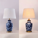 Vintage Floral Ceramic Table Lamp with Brass Base and Fabric Shade Lightsin UK 