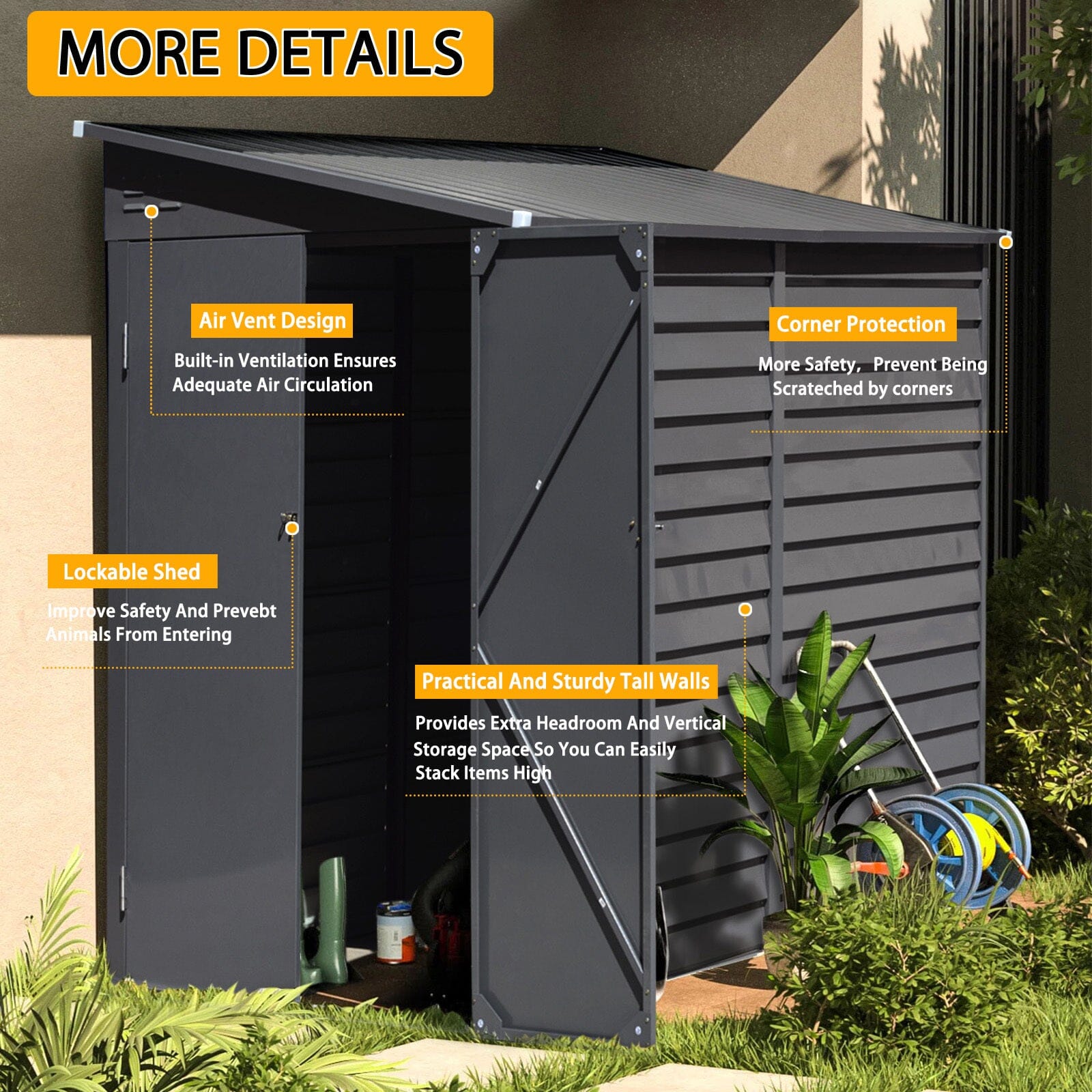 Outdoor Bike Storage For Small Spaces Extra Wide Metal Bike Shed