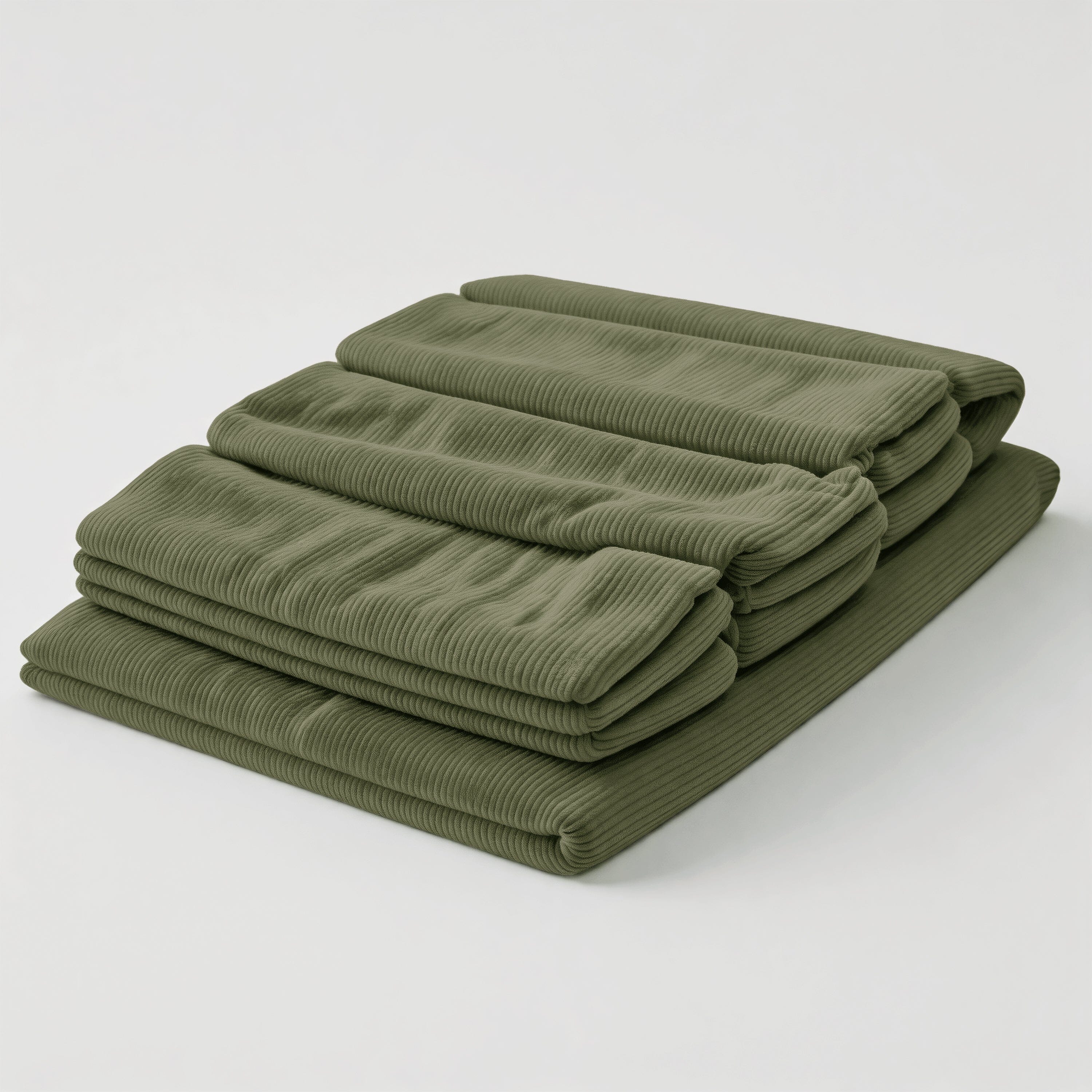 Tailored sofa cover for the Modern Ergonomic Corduroy Chaise Lounge Cottonfy UK Green 