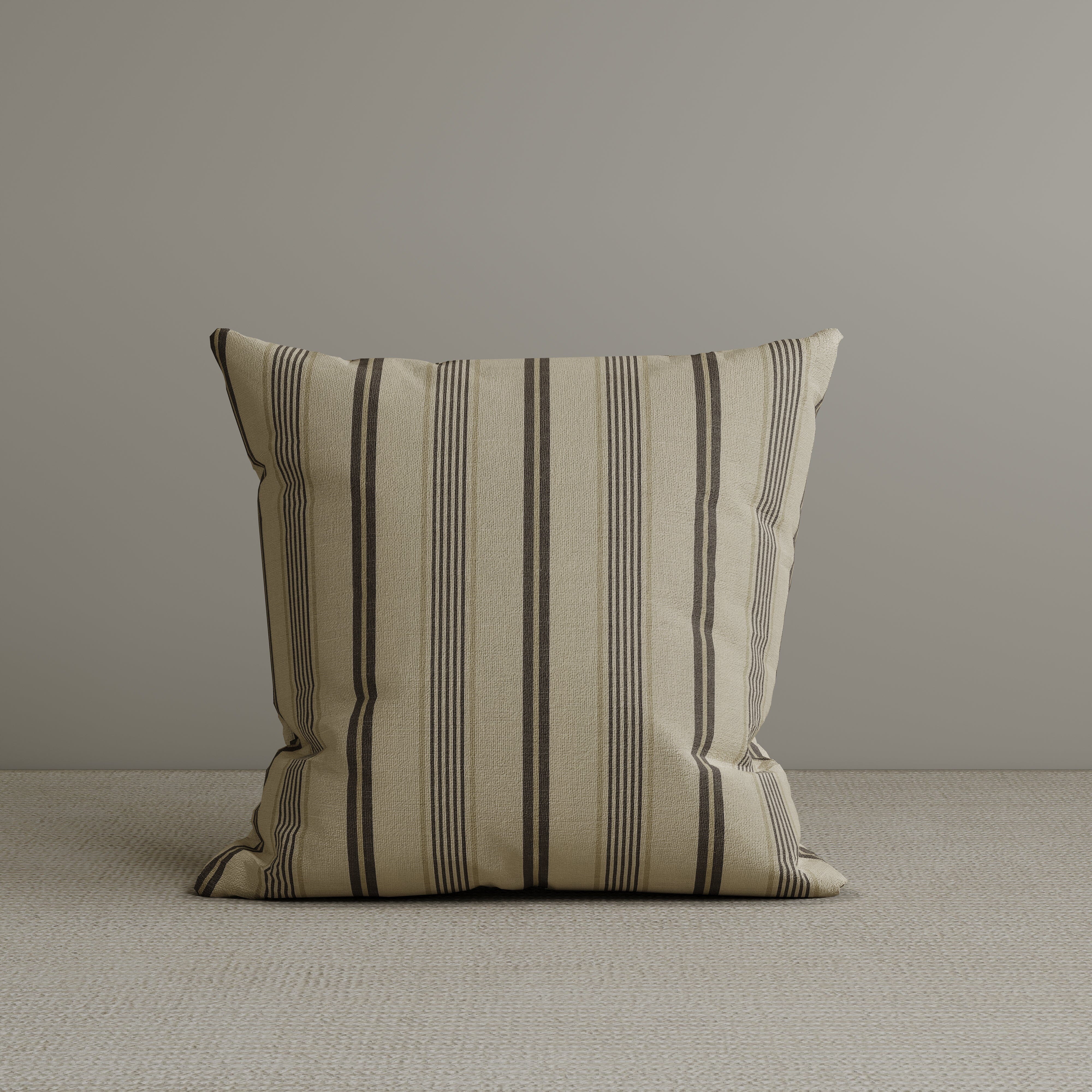 Square Exclusive Design Cushion in Taupe Striped Cotton Linen, 45*45CM Cottonfy UK 1 PC 