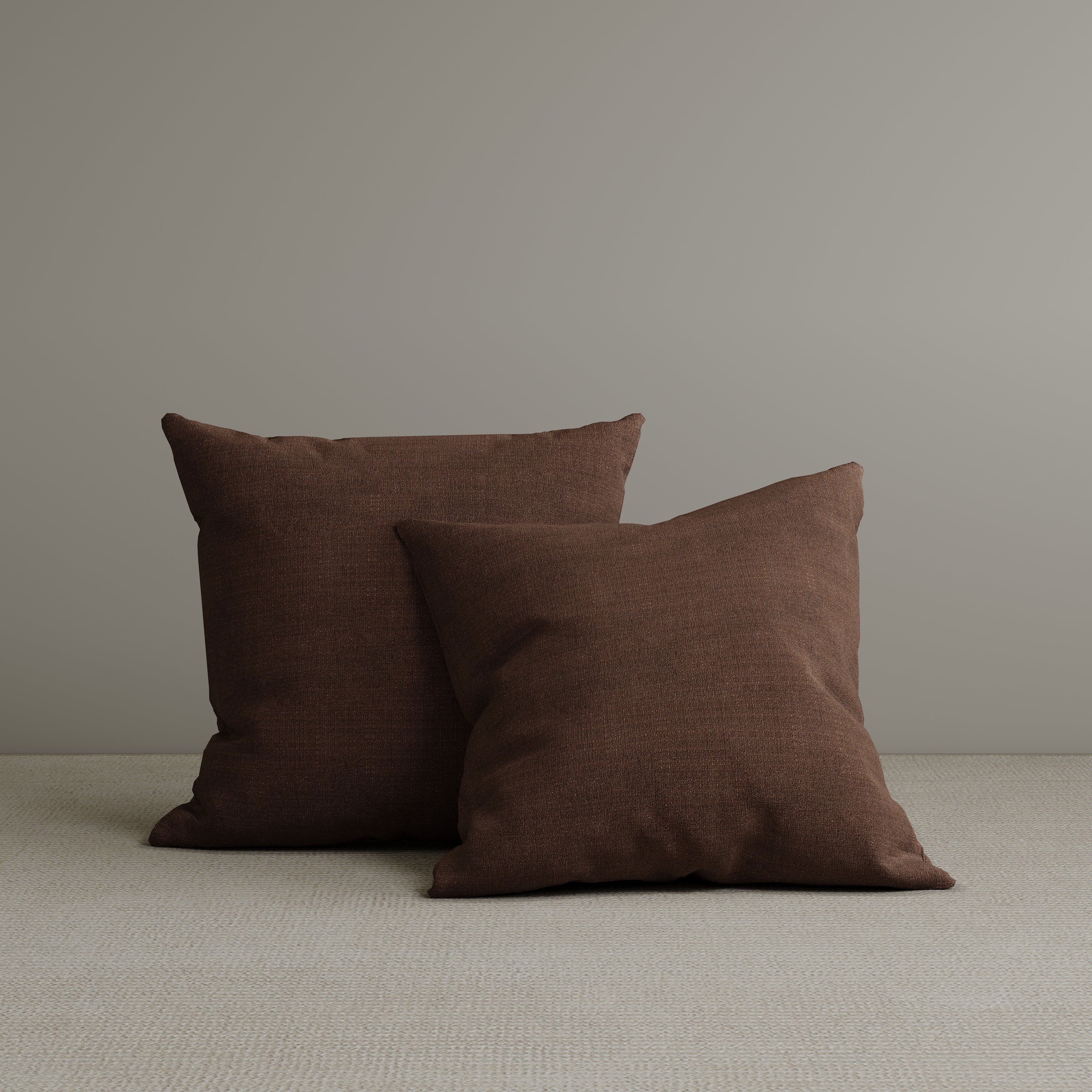 Square Exclusive Design Cushion in Dark Walnut Cotton Linen, 45*45CM Cottonfy UK 2 PCS 