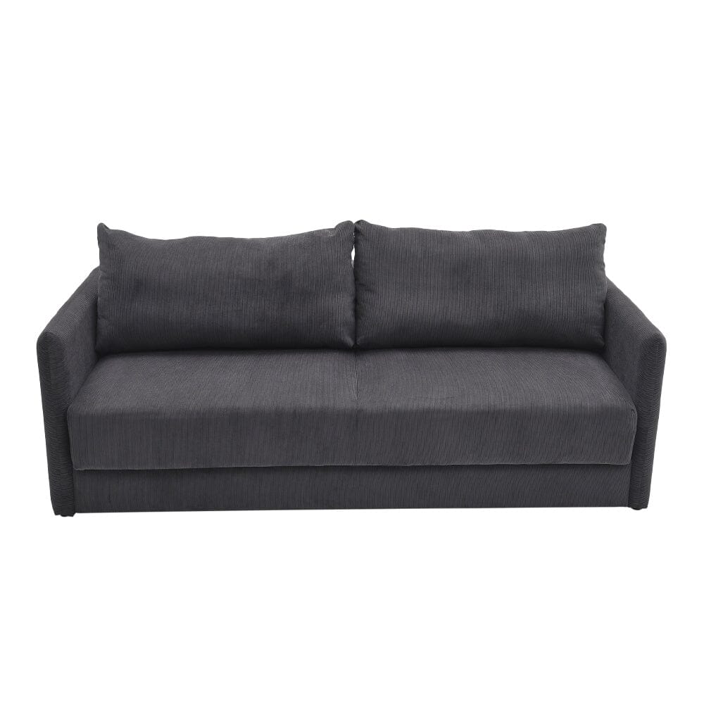 Grey 3-Seater Sleeper Sofa Bed polyester/corduroy Living and Home 
