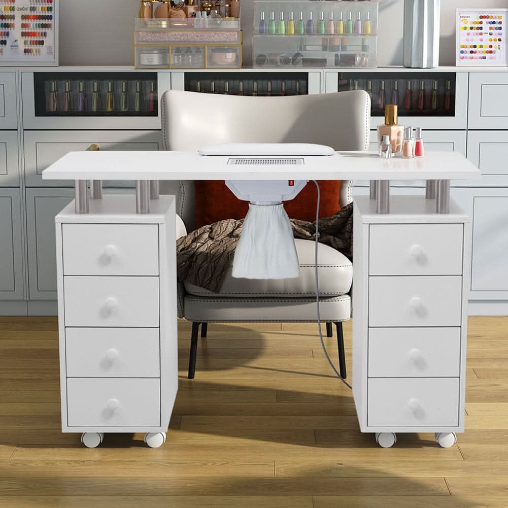 4ft Wide Movable Manicure Table Nail Station Dust Collector
