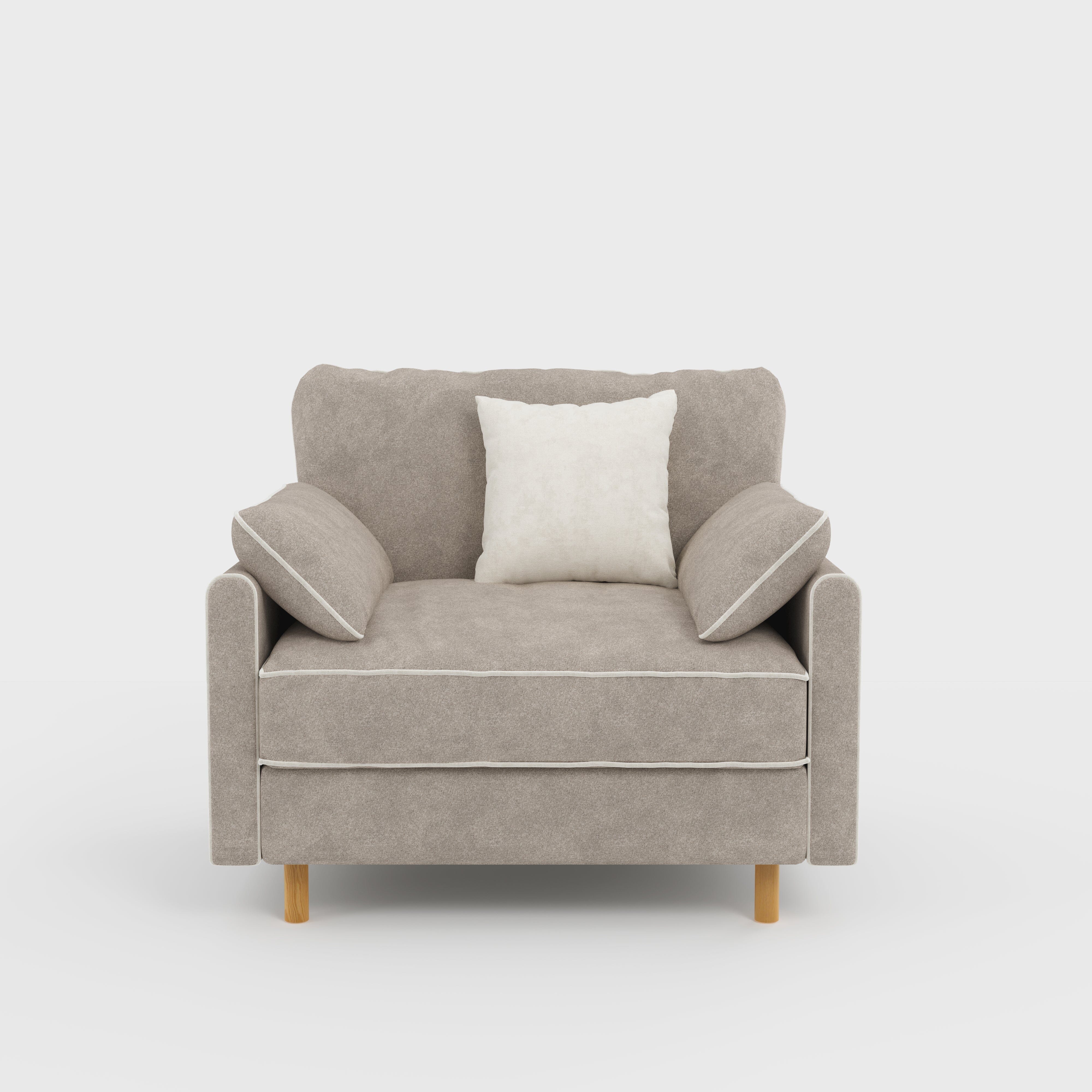 Cotton Linen Detachable Modular Sofa with Fringed Trim Cottonfy UK Single (without Fringed Trim) Mist Gray Pre-Order