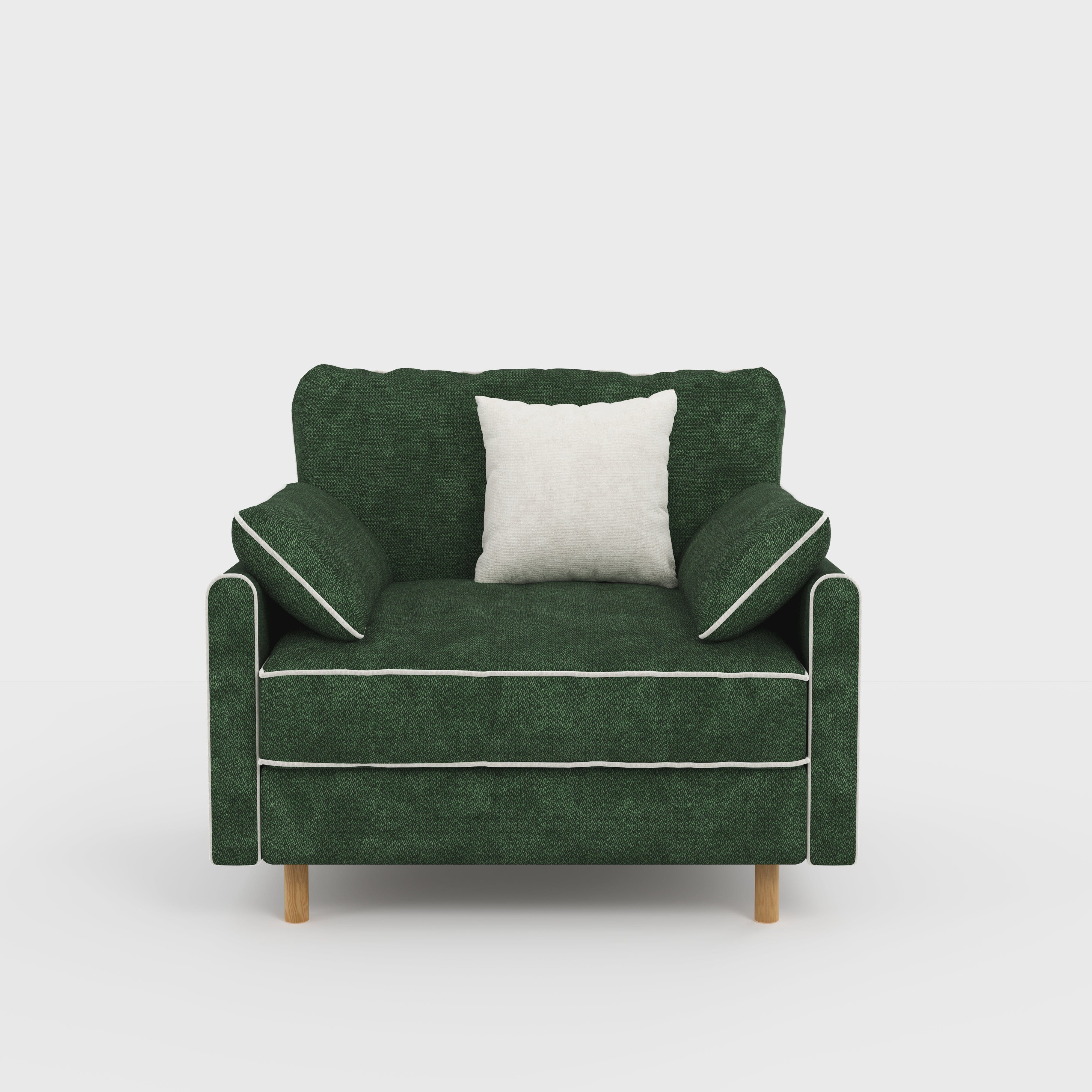 Cotton Linen Detachable Modular Sofa with Fringed Trim Cottonfy UK Single (without Fringed Trim) Forest Green Pre-Order