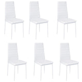 92cm Height Upholstered Leather DINING CHAIR Set of 6 Dining Chairs Living and Home White 