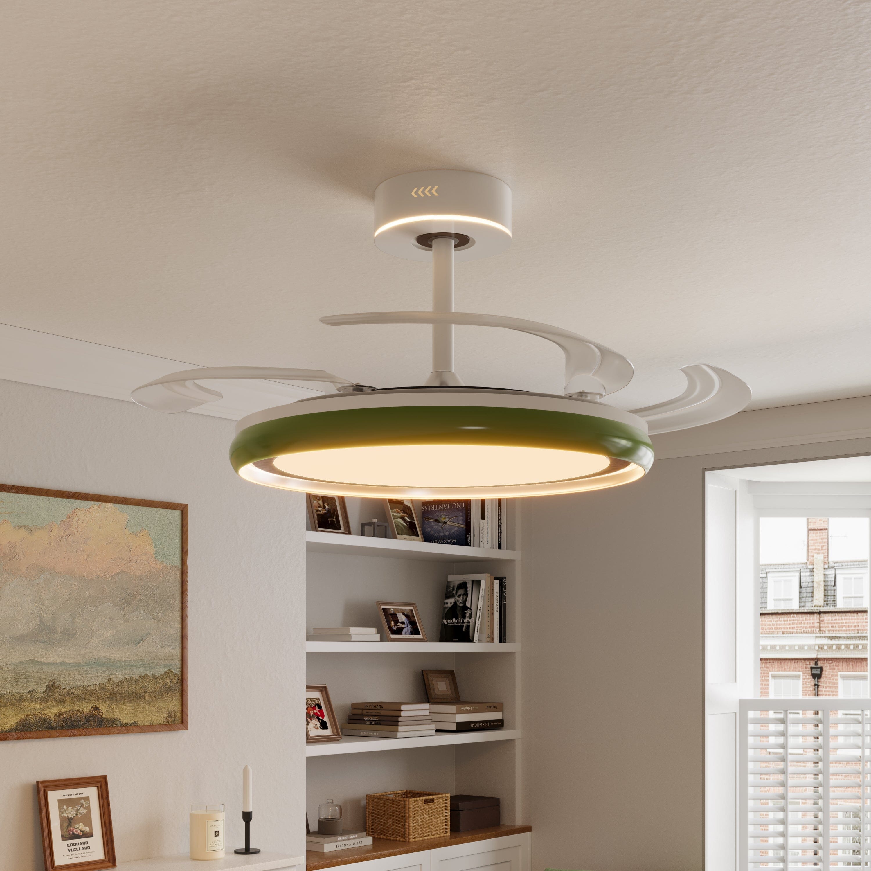 White 48 Inch Reversible LED Ceiling Fan Light with Remote Lightsin UK 