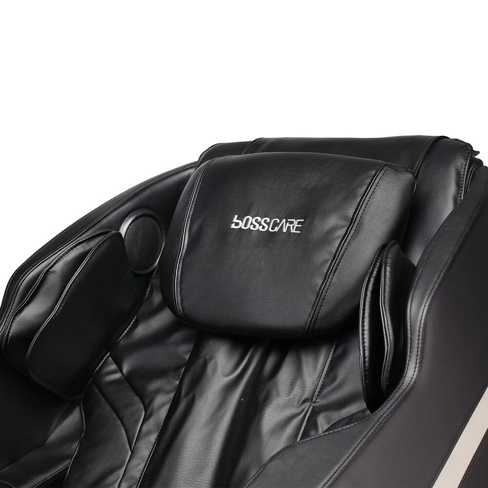 135.9cm D Real Relax Black Faux Leather Massage Chair with 6 Pre-Set Auto Modes Message Chairs Living and Home 