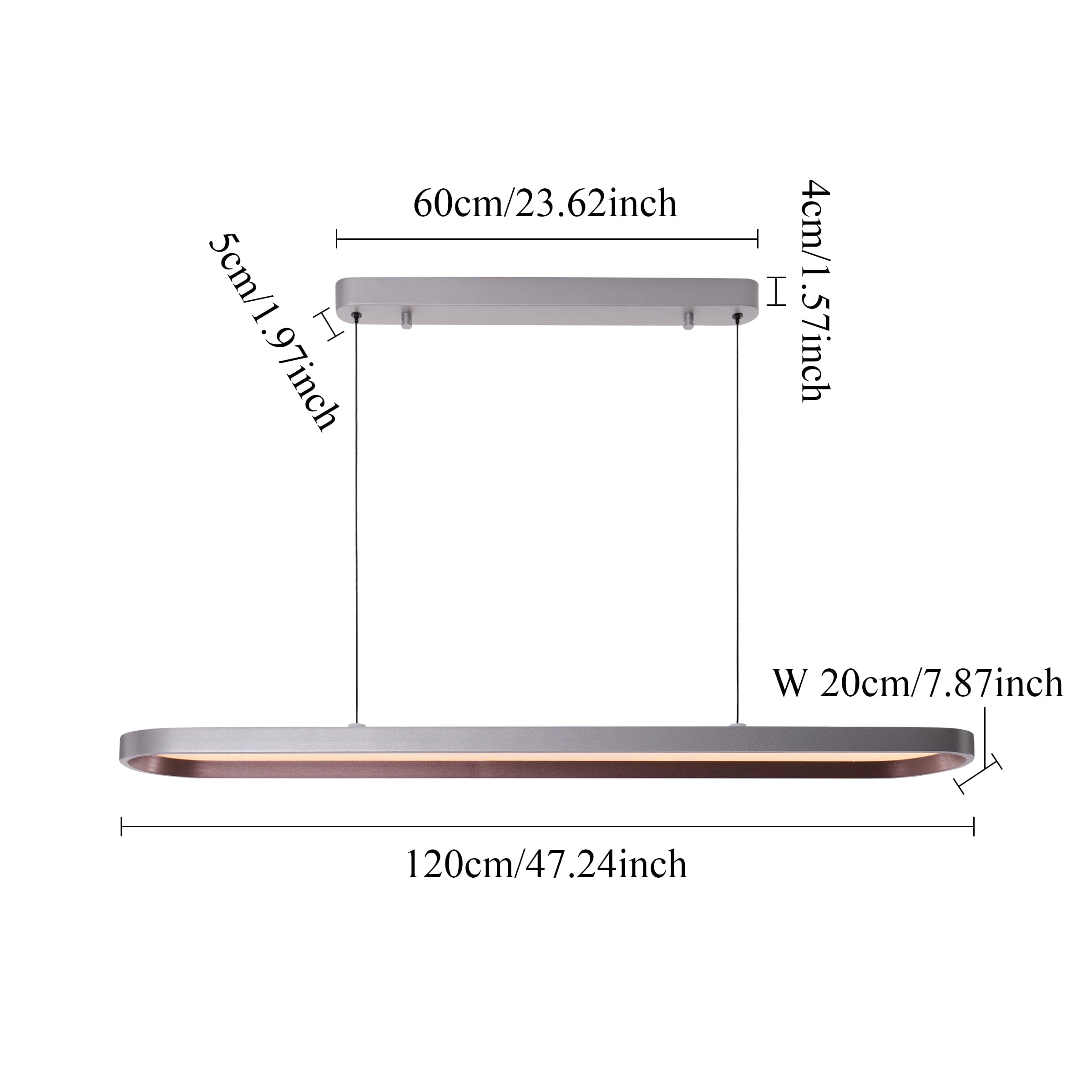 Lightsin Contemporary Gray-Brown Elliptical Dimmable Pendant Light Lightsin UK 